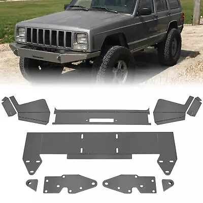 For Jeep Cherokee XJ 1984-2001 Front Winch Bumper Bare Metal Complete Kit • $135.59