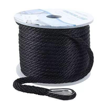 Solid Braid Anchor Rope With Stainless Steel Thimble Various Anchor Line • $34.99