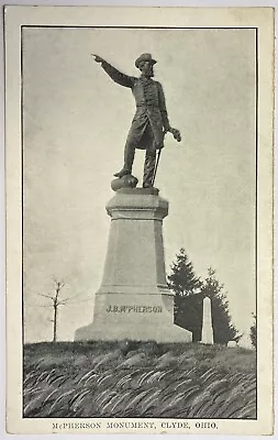 Clyde Ohio Postcard McPherson Monument Statue Vintage Antique OH • $13.01