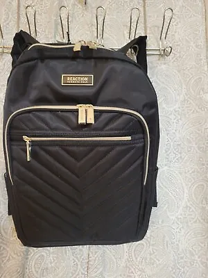 Kenneth Cole Reaction Chelsea Chevron 15  Laptop Backpack Bookbag Black Org.$200 • $65