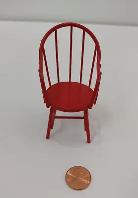 Vintage Red Dollhouse Metal Windsor Chair By Midwest Made In Taiwan One Chair • $9.99