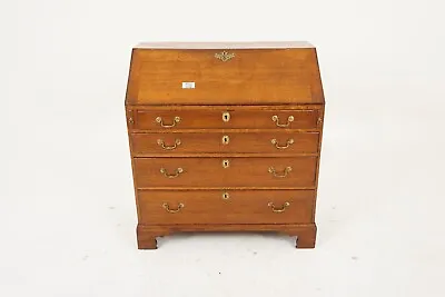 Antique Georgian Tiger Oak Bureau Desk Secretary Scotland 1810 H975 • $1462.50