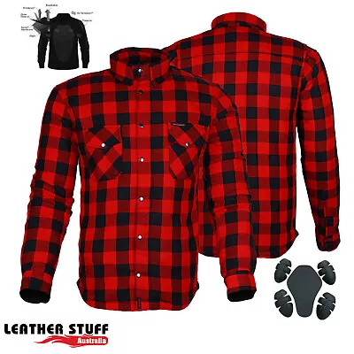 CE Armour Motorcycle Cotton Flannel Lumberjack Shirt Lined With DuPont Kevlar • $129