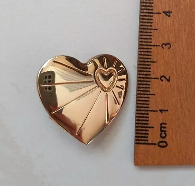 The Variety Club Gold Tone Heart With Sun Rays Pin Badge Brooch • £2.50