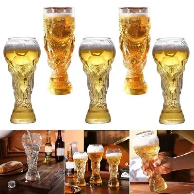 £7.93 • Buy World Cup 2022 Souvenir Beer Mug Glass Cup Football Model Drink Bottle