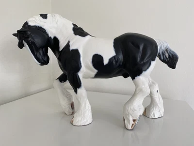 £195 • Buy Beswick Action Shire Model Horse Custom To Piebald Pinto Gypsy Cob By Deb Brown