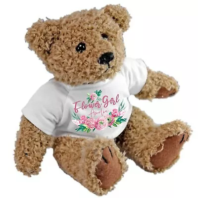 £15.39 • Buy Personalised Teddy Bear For Bridesmaids Flower Girls Ideal Wedding Favour Gift