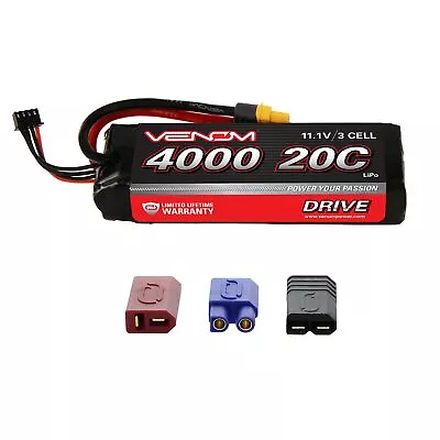 Venom LiPo Battery : Traxxas Stampede 1:10 RC 20C 11.1V 4000mAh 3S With UNI Plug • $48.99