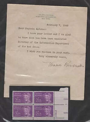 $225 • Buy February 7 1949 Letter Signed By Eleanor Roosevelt, Val-Kill Cottage, NY