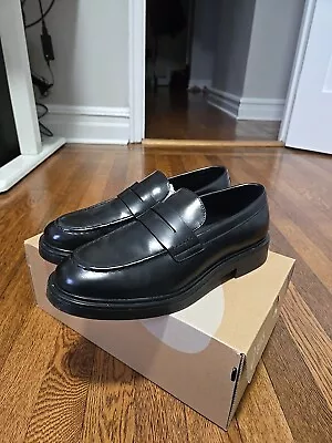 ZARA Mens Size 9 Black Slide Loafers Shoes • $75