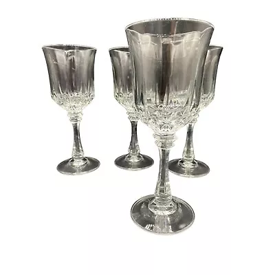 Set Of 4 Vintage Crystal Wine Glasses Perfect 7  • $30