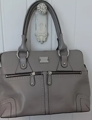 £55 • Buy Modalu Pippa Grey Handbag Leather Shoulder Grab Bag + Dust Bag Designer Modalu.