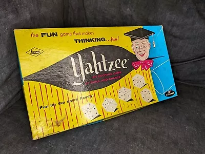 Vintage 1956 ORIGINAL YAHTZEE Dice Family Board Game E.S. Lowe Co #950 • $2.25