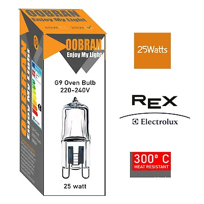 Rex-Electrolux 25watt G9 Socket Halogen Oven Cooker Lamp Light Bulb • £2.95