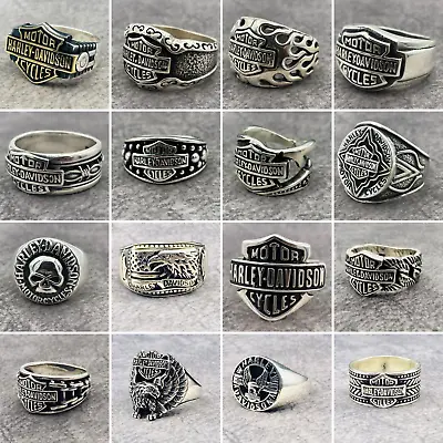 23 Different Harley Davidson Motorcycle Biker 925 Sterling Silver Rings Style • $99.91