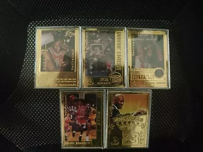 1999 Upper Deck Michael Jordan Retirement 22kt. Gold Set (5)Mint Cards W/ Case • $125