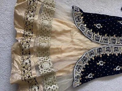 £30 • Buy Beautiful Girls Blue And Gold Lengha Size 30