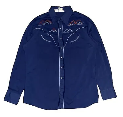 Vintage New Rocking Ranchwear Kennington Embroidered Western Shirt Mens Size Xl • $59.99