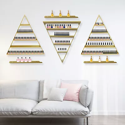 5 Tiers Nail Polish Display Rack Wall-mounted Cosmetics Display Shelves Gold • $75