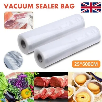 £6.95 • Buy 1 2 4 Rolls Textured Vacuum Sealer Sous Vide Food Saver Storage Bags Right Pack