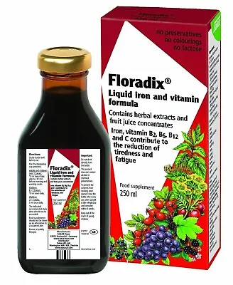 £13.95 • Buy Floradix Liquid Iron And Vitamin Formula 250ml-Contains Herbal Extracts