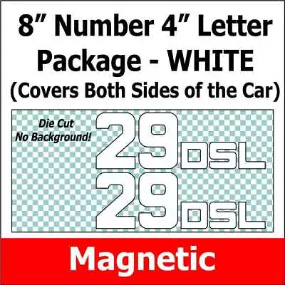 WHITE Magnetic Autocross And Track Day Numbers And Class Letter Package • $38.95