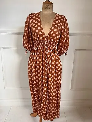 $152.50 • Buy Zimmermann Dress Linen Polka Dot Print Size 1