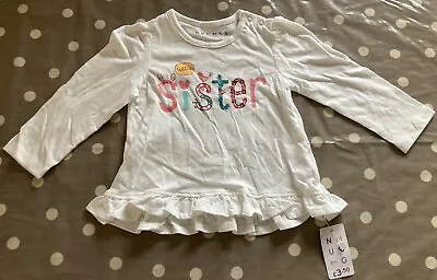 Little Sister Girls Long Sleeve T Shirt 9-12 Months • £0.99