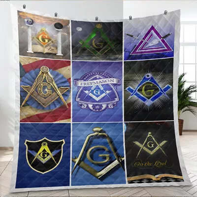 Freemason Quilt Freedom Masonic Quilt Blanket Soft And Cozy Luxury • $59.95