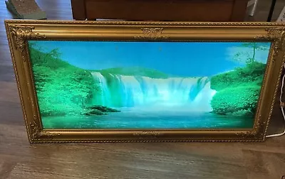 Vintage Picture Waterfall  Motion With Sounds And Birds Singing Framed Hanging • $145