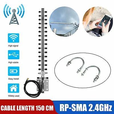 2.4G Yagi WiFi Antenna 25dBi Outdoor Directional Signal For Wireless Card Router • $16.98
