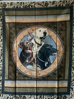 Three Labrador Dogs Large Fabric Panel • £12