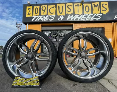 4 22  Us Mags C-ten U129 22x8.5 + 22x10.5 5x127 Chevy Obs 1500 C-10 Tires Wheels • $2499