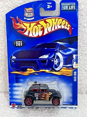 HOT WHEELS 2002 BAJA BUG BLACK WITH FLAMES COLLECTOR #207 (22 Years Old) • $6.50