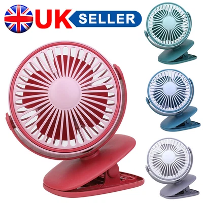 £9.88 • Buy Rechargeable Mini USB Desk Fan Portable Table Clip Fan Small Cooling Fan 3 Speed