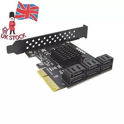 6 Ports PCI-E Expansion Card Board Adapter PCI-E X4x8x16 6G SATA3.0 For ASMedia • £39.71