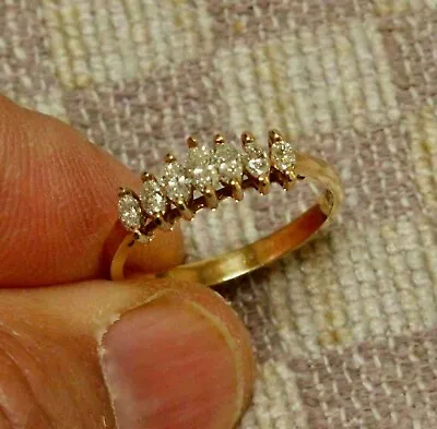 2ct Marquise Cut Diamond Women's Lab Created Band Ring 14K Yellow Gold Plated • $90.99