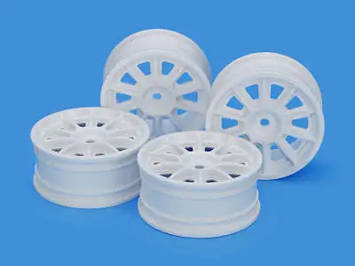 Tamiya 22067 TH 10-Spoke Wheels (White) (24mm Width Offset 0) (TT01/TT02) NIP • £9.94