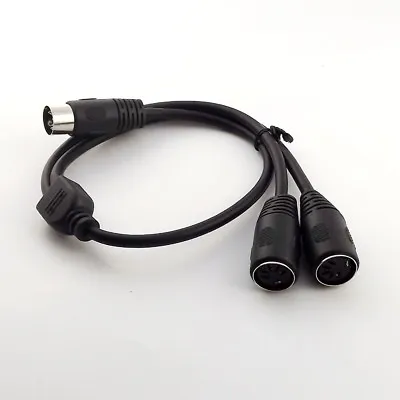 50cm 5 PIN MIDI DIN 1 Male Plug To 2x Female Socket Y Splitter Adapter Cable • $5.99