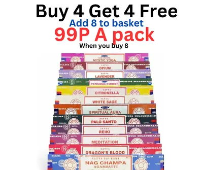 Satya  Incense Nag Champa Insence Sticks Joss Mix & Match 15g Scent Packs • £1.99