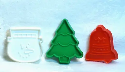 Hallmark Vtg Cookie Cutter Petite Christmas Set - Snowman Face Tree Bell Winter • $10.75