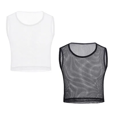 Men Sleeveless See-through Mesh Fishnet Muscle Tank Top T-Shirt Party Club Wear • £4.79