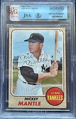 1968 Topps Mickey Mantle Auto Yankees #280 BGS & JSA Authentic Auto Yankees • $2445