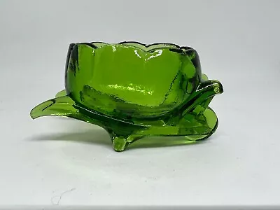 Vintage Greentown Art Glass Smooth Wheelbarrow Open Salt Cellar In Emerald Green • $157.49