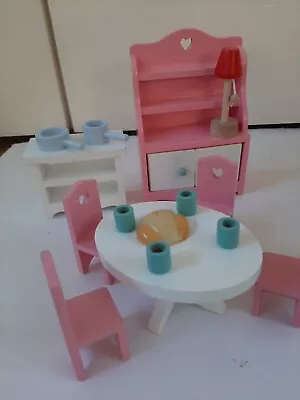 £19.99 • Buy ELC Rosebud Village Dolls House Wooden Furniture Kitchen Room Set & Accessories