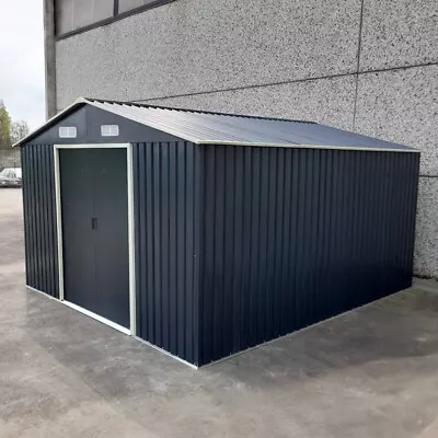 12 X 10FT Outdoor Storage Garden Shed With Base Warehouse Galvani Metal Building • £549.95