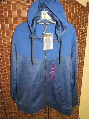 Men's XL RBX X-Train Navy Full Zip Down Fleece Hooded Activewear Jacket XL CLCN3 • $39