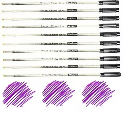 10 Cross Style Ballpoint Pen Refills PURPLE INK Medium Point Smooth Flow Ink • $11.95