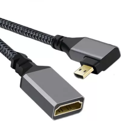 DigitalFoto Solution Right-Angle Standard Micro-HDMI To HDMI Extension Cable 7.9 • $9.99