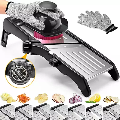 7-in-1 Adjustable Stainless Steel Mandoline Vegetable Food Slicer For Kitchen - • $32.11